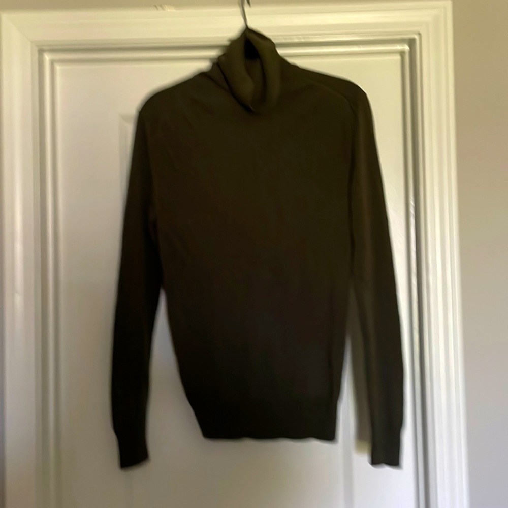 Talbots size small, dark olive turtle neck sweater
